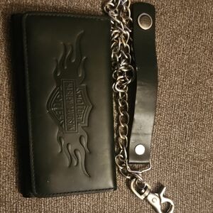 Harley-Davidson Black Leather Chain Wallet